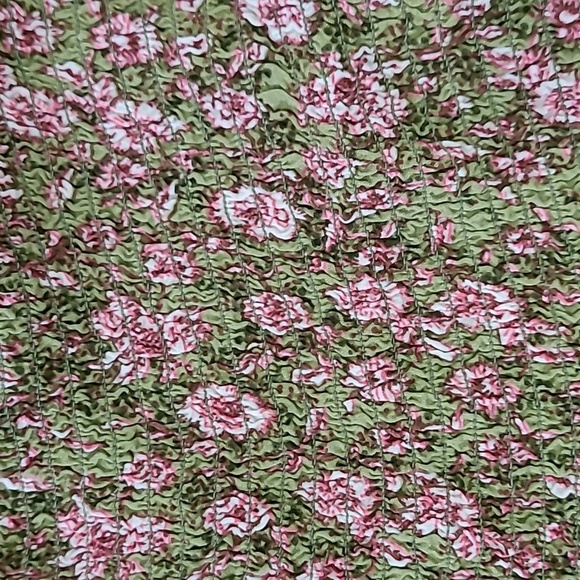Jessica Simpson Floral Smocked Cropped Blouse with Puffed Sleeves size Large - Picture 5 of 8